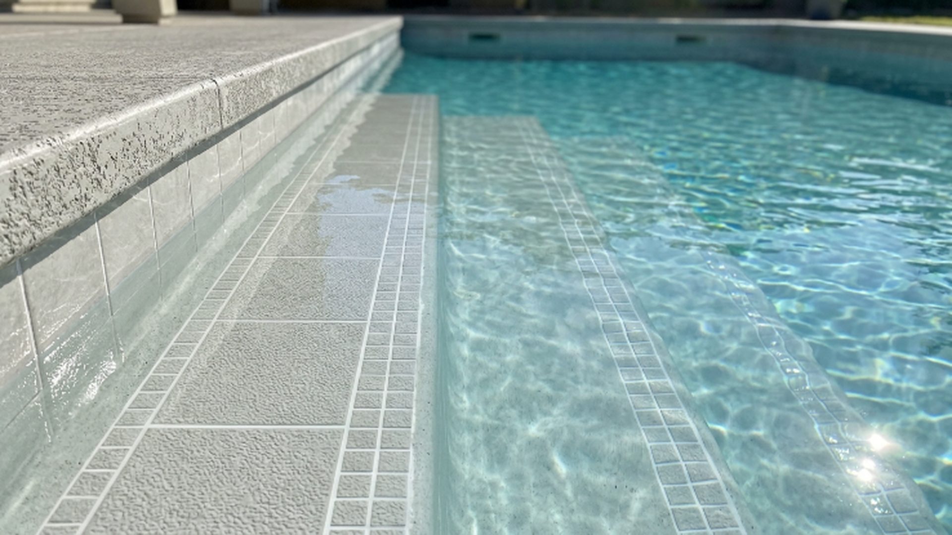 Restored pool with fresh finish and tile in Cary, North Carolina